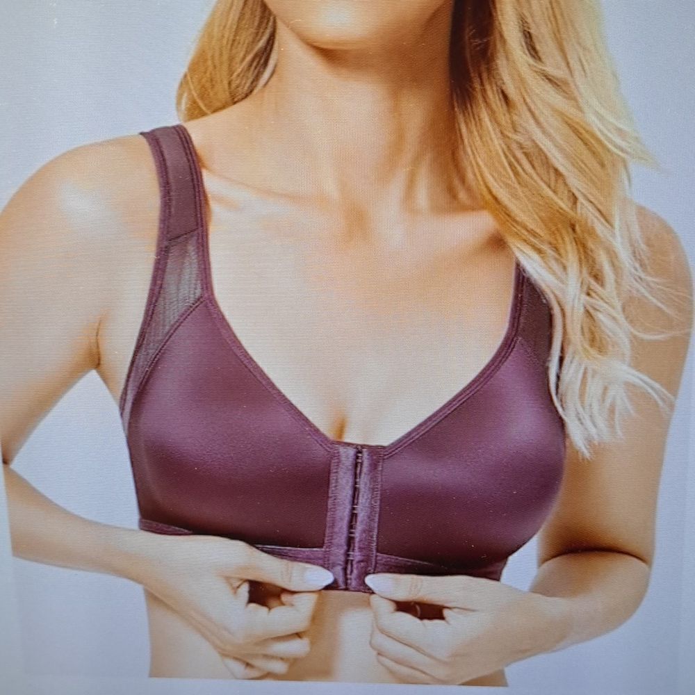 Delimira Bra X-Shaped Back Support Posture Sports Front Closure Wire Free 46DD - Picture 3 of 12